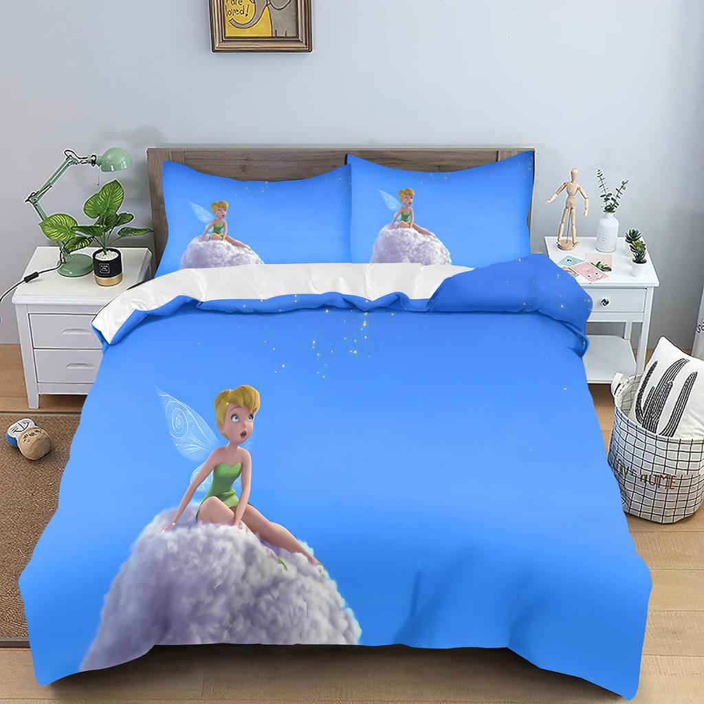 Tinker Bell Duvet Cover Cartoon Digital Printing Home Pillowcase Set Adult Bedroom Children Comforter Bedding