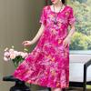 Elegant Women's Summer Sundresses Loose Korean Style Clothes Women New Vintage Print Midi Dress