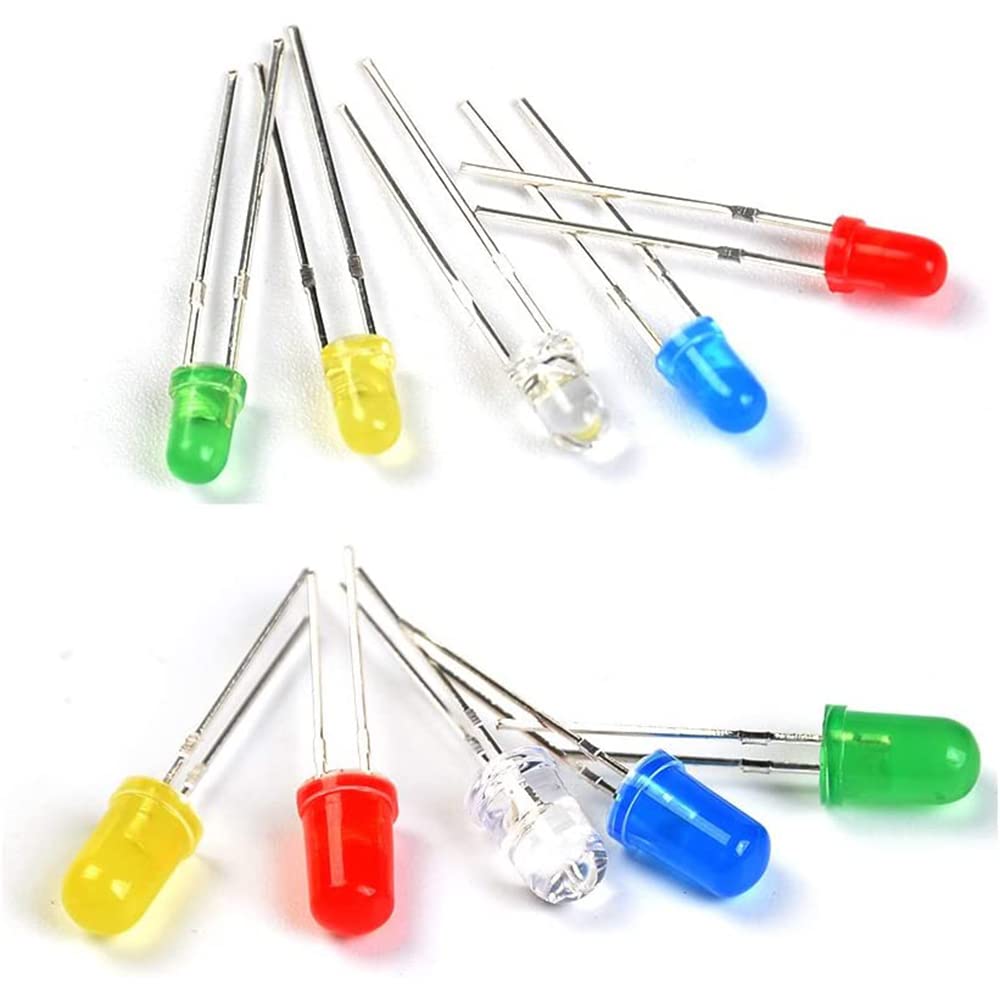 Samcos Light Emitting Diode, Transparent LED Diode, 0.1 Inch (3 Mm), 0.2 Inch (5