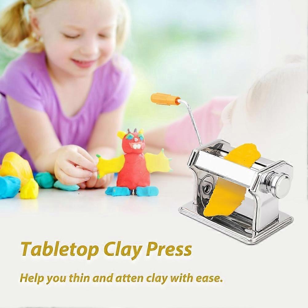 Stainless Steel Polymer Clay Roller Machine Set Includes Clay Presser Machine for DIY Craft Project