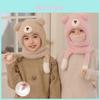 Cappello a forma di orso in peluche per bambini con scaldacollo e design per il freddo