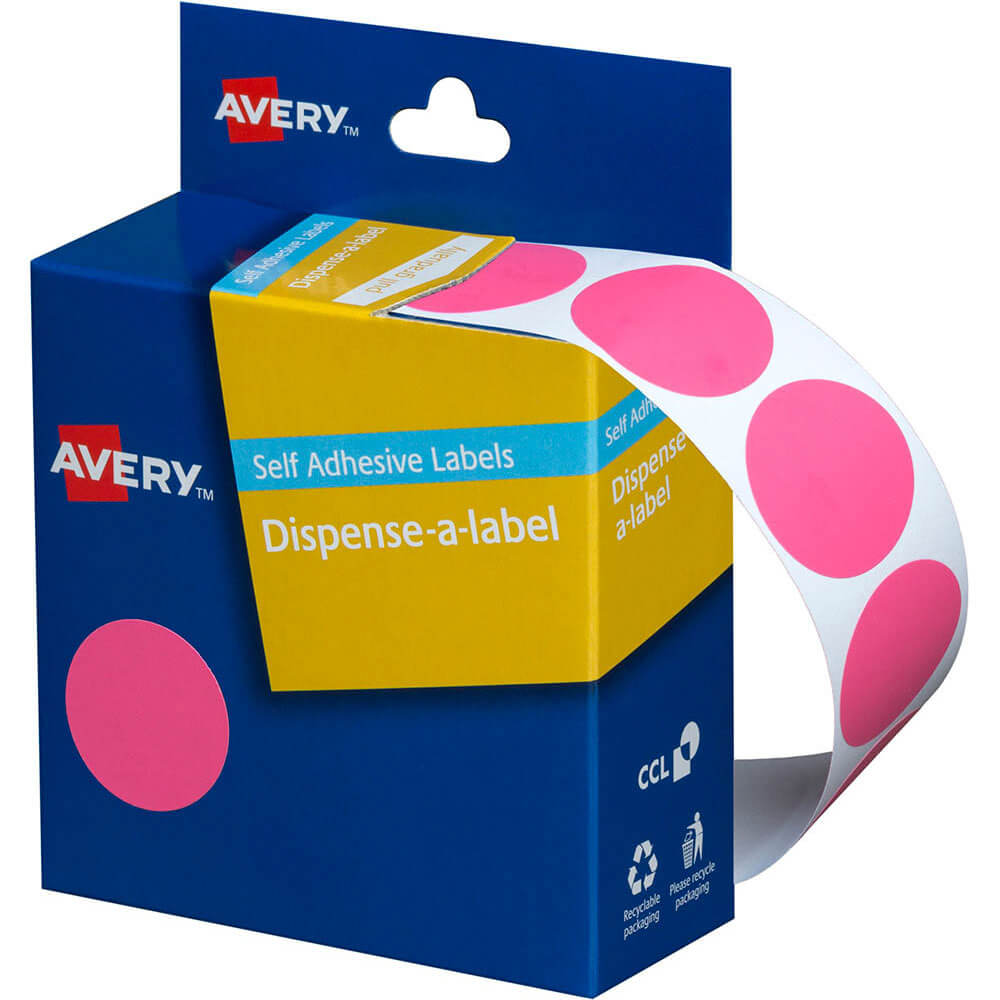 Avery Selbstklebende Punktetiketten 24mm (500 Stück) Pink