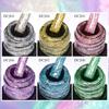 Mtssii 7ml Glitter Magnetic Gel Nail Polish Cat Magnetic Gel Colorful Laser Gel Semi Permanent Soak Off Sparkling Nail Art Gel Varnish