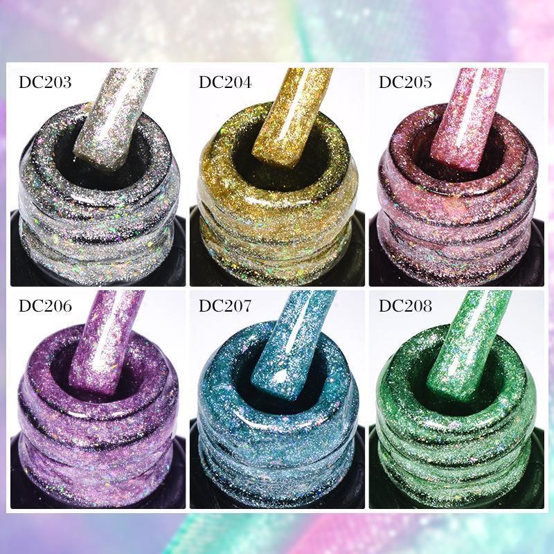 Mtssii 7ml Glitter Magnetic Gel Nail Polish Cat Magnetic Gel Colorful Laser Gel Semi Permanent Soak Off Sparkling Nail Art Gel Varnish