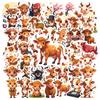 35-150pcs Cartoon Ox Graffiti Sticker Kawaii Animal Decals Laptop Helmet Luggage Guitar Aesthetic Stickerss