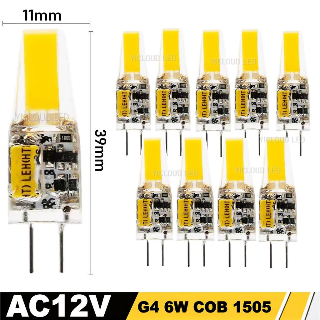 10pcs G4 LED COB Lamp Dimmable 6W 9W E14 LED Bulbs AC/DC 12V 220V Lampada G9 COB Spotlight Chandelier Lighting Replace Halogen