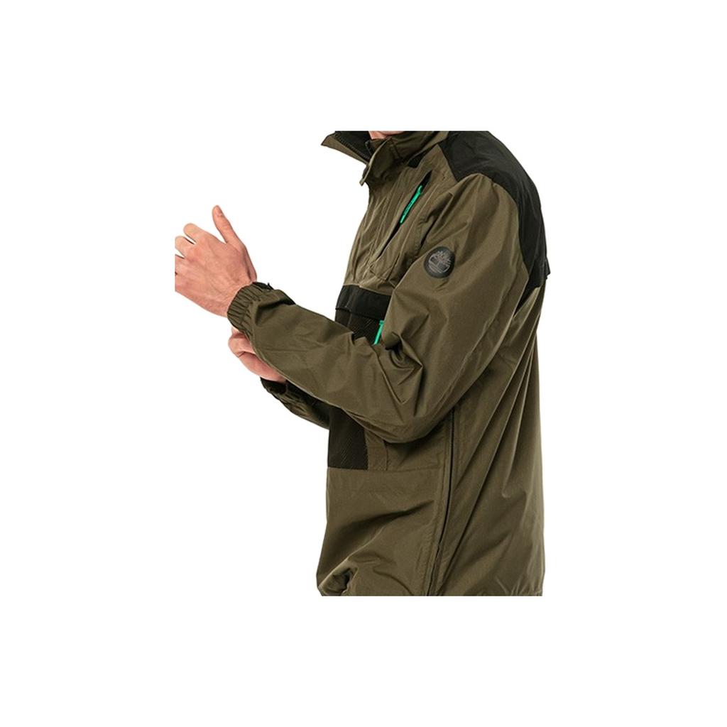 Timberland Color Block Mesh Pocket Hooded Pullover Jacket Men Jackets Army-Green A29RBZ28