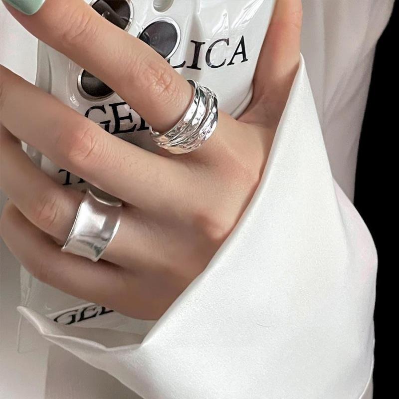 Geometric Lines Open Wrap Ring - S925 Silver Plated for Women