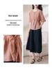 2025 Summer Fashion Tencel Blouse & Midi Skirt Set for Women - Age-Reducing, Casual, Loose Fit 