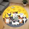 1pc Cat Paw Round Chair Mat Area Rug - Non-Slip, Floor Mat for Office, Bedroom, and Indoor Decor C1125145
