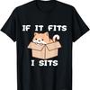 If It Fits I Sits Funny Cat Meme T-Shirt for Men Women