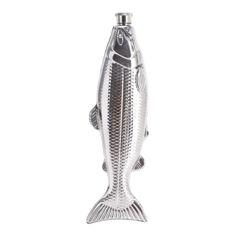 

Travel Friendly 5Oz Fish Shape Wine Flask 304Stainless Steel Beverage Bottle Perfect Accessory for Beverage and Wine 1