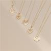18k Gold Zircon Heart-Shaped Copper Necklace with Diamond Accents Clavicle Chain