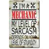 Mechanic Labor Rates Funny Metal Sign, Vintage Garage Man Cave Sarcasm Decor