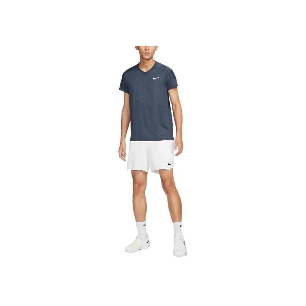 Nike Court Slam Schnelltrocknend Schlanke Passform Logo Bequem Lässig Tennis Kurzarm T-Shirt Herren Oberteile Blitzblau FD5263-437