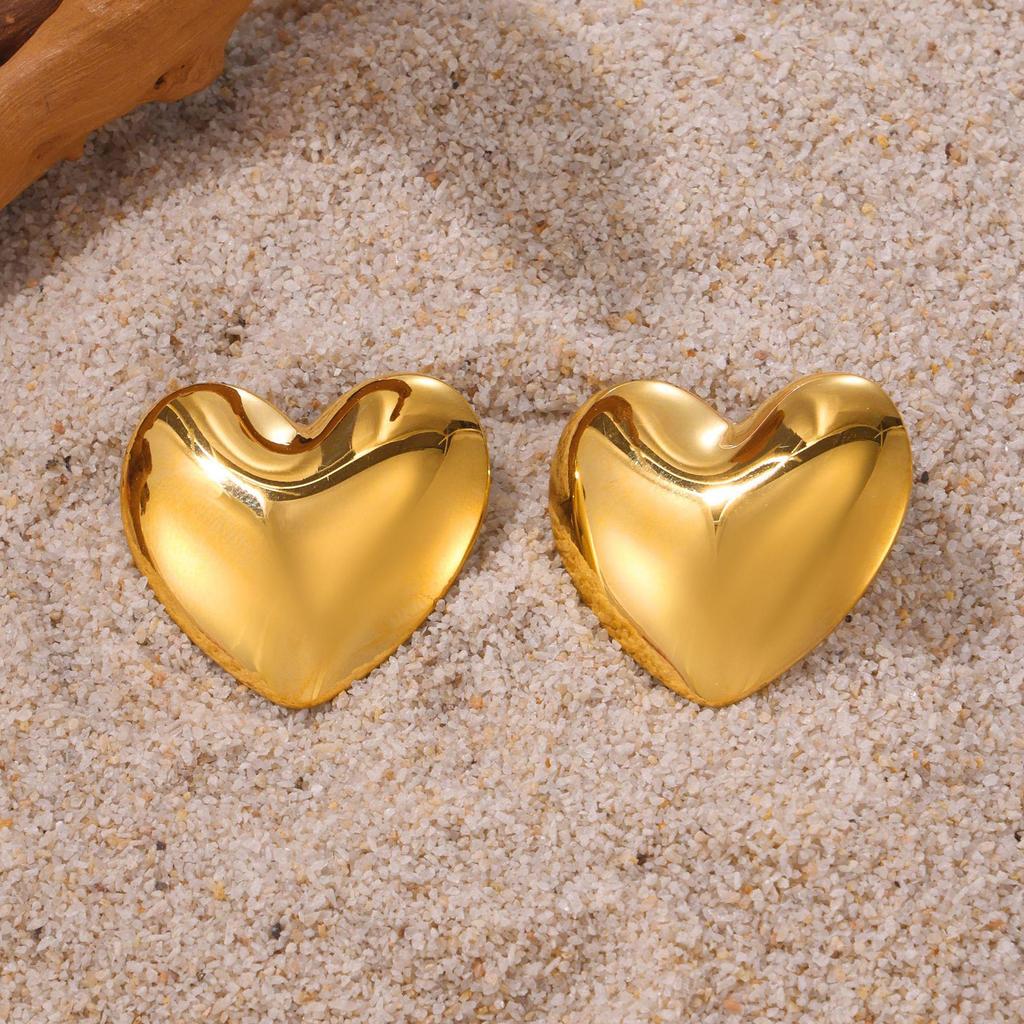 Qiong Yao Stainless Steel 18K Gold Electroplated Irregular Geometric 3D Stud Earrings