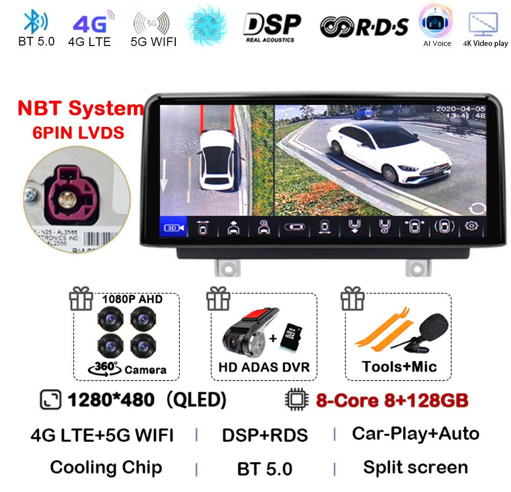 Android 14 Wireless Carplay Auto 10.25'' For BMW 1/2/3/4 Series F20/F21/F22/F30/F31/F32/F33/F34/F36 Car Radio Multimedia Stereo