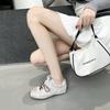 Women's Genuine Leather Retro Casual Sport Shoes with Two-Color Laces - Vintage Style Training Sneakers