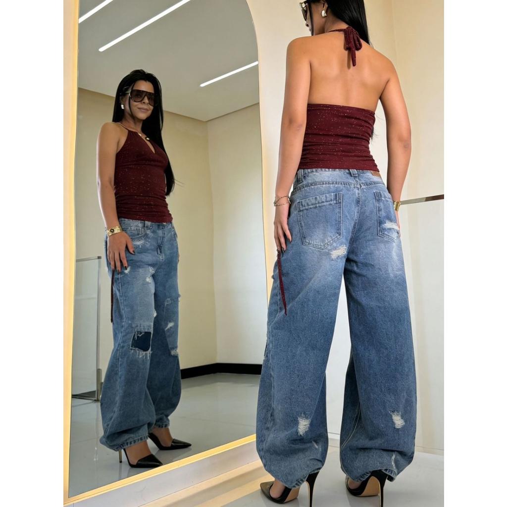 VIONA Girl Y2k Baggy Jeans Harajuku Vintage Hiphop Ripped Jeans Trousers with Drawing Hip Hop Streetwear Casual Denim Pants