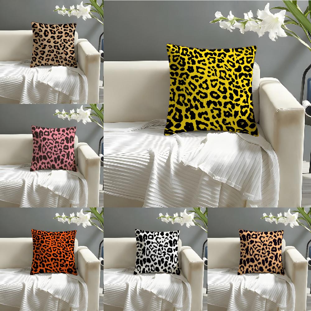 Leopard Print Texture Pillow Case Home Living Room Decoration Linen Pillow Cases Cushion Cover