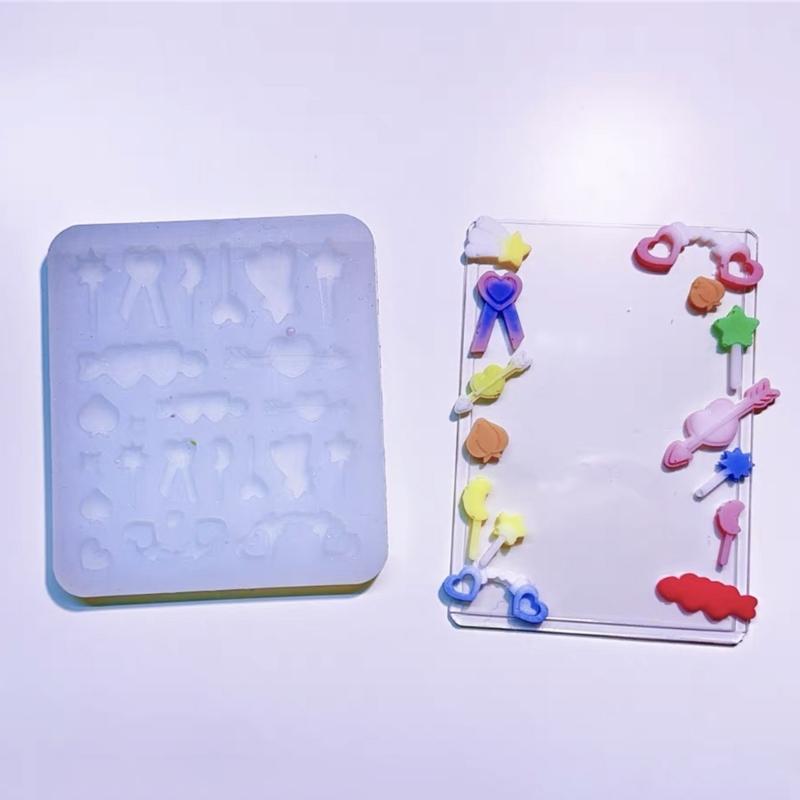 Moule en résine de Silicone, carte à jouer, petit nœud papillon, étoile, en forme de Tennis, artisanat de remplissage, vêtements 3D, bricolage, artisanat fait à la main