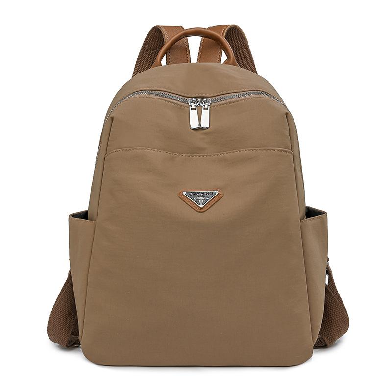 Women's Solid Color Backpack Student Schoolbag Oxford Cloth Travel Small Backpack