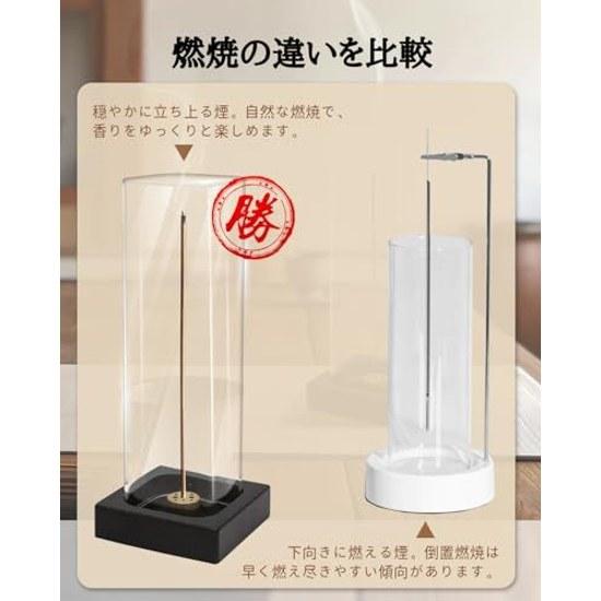 Incense holder prevents ash from spilling stylish stand natural wood brass glass vertical type modern Scandinavian interior relaxation meditation gift