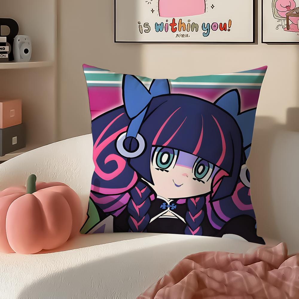 Japanese Anime PPanty Stocking with Garterbelt Cushion Cover Pillowcase Short Plush Invisible Zipper Room Sofa Cushion Cover