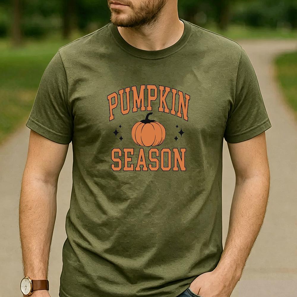 Vintage Pumpkin Season Pumpkin Spice Graphic T Shirt Unisex Cotton Short Sleeve Happy Thanksgiving Autumn Fall Casual Outfit Tee