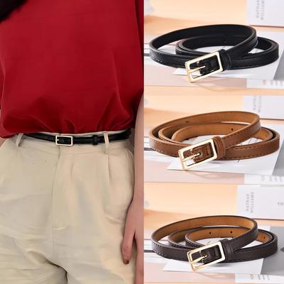 Damengürtel Minimalistischer trendiger dünner Gürtel High-End authentischer lässiger vielseitiger Nadelknopfgürtel mit Röcken Jeans Lady Belts Neu