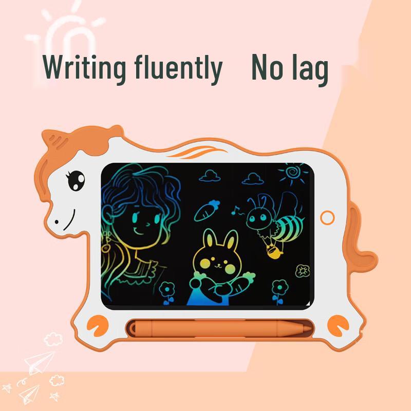 OLOEY Kids Erasable Color Screen Drawing Board with Orange Unicorn