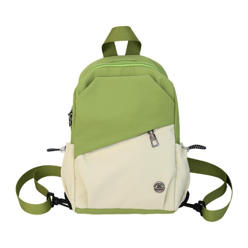 

Simple Blocking Color Designed Neutral Casual Backpack For Outings Daily Green