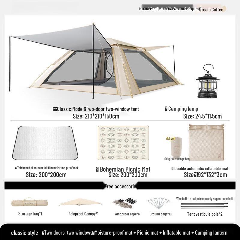 Yuzhan 2-in-1 Automatic Camping & Picnic Canopy Set