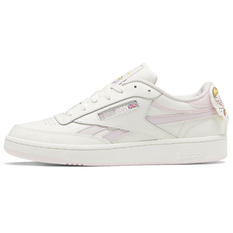 Reebok Kakao X  Club C Series Synthetic Leather Comfortable Low-Top Sneakers Unisex Sneakers White Pink GV8584