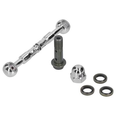 Hydraulic Hose Extension Connector Motorcycle Parts 108mm Length Brake Hose Extender Abrasion Resistant with Nut Steel Material Motorcycle Brake Hose