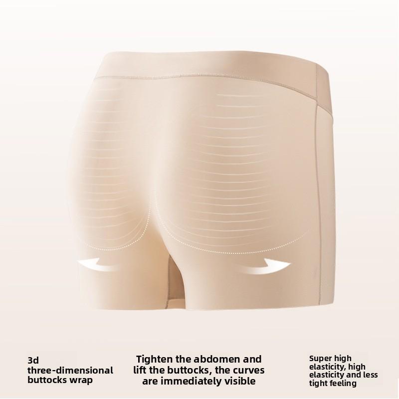 Female Summer Thin Style High Waist Abdominal Ice Silk No Trace Anti Light Flat Angle Briefs