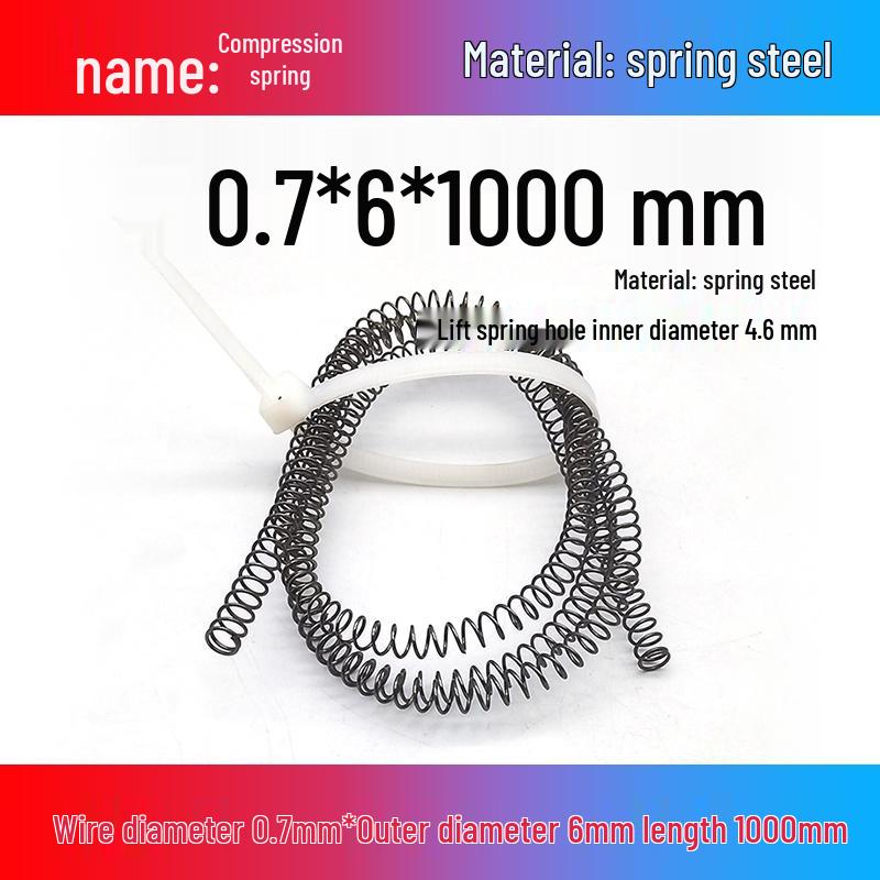 Spring Wire: 1m Long, Soft Pressure, Manganese Steel, 0.3-4.5mm Diameter, Yellow Compression Return.