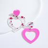 Sweet Personality Mirror-like Acrylic Heart-shaped Pendant Dangle Earrings for Women Romantic Valentine's Day Gift Korea Jewelry