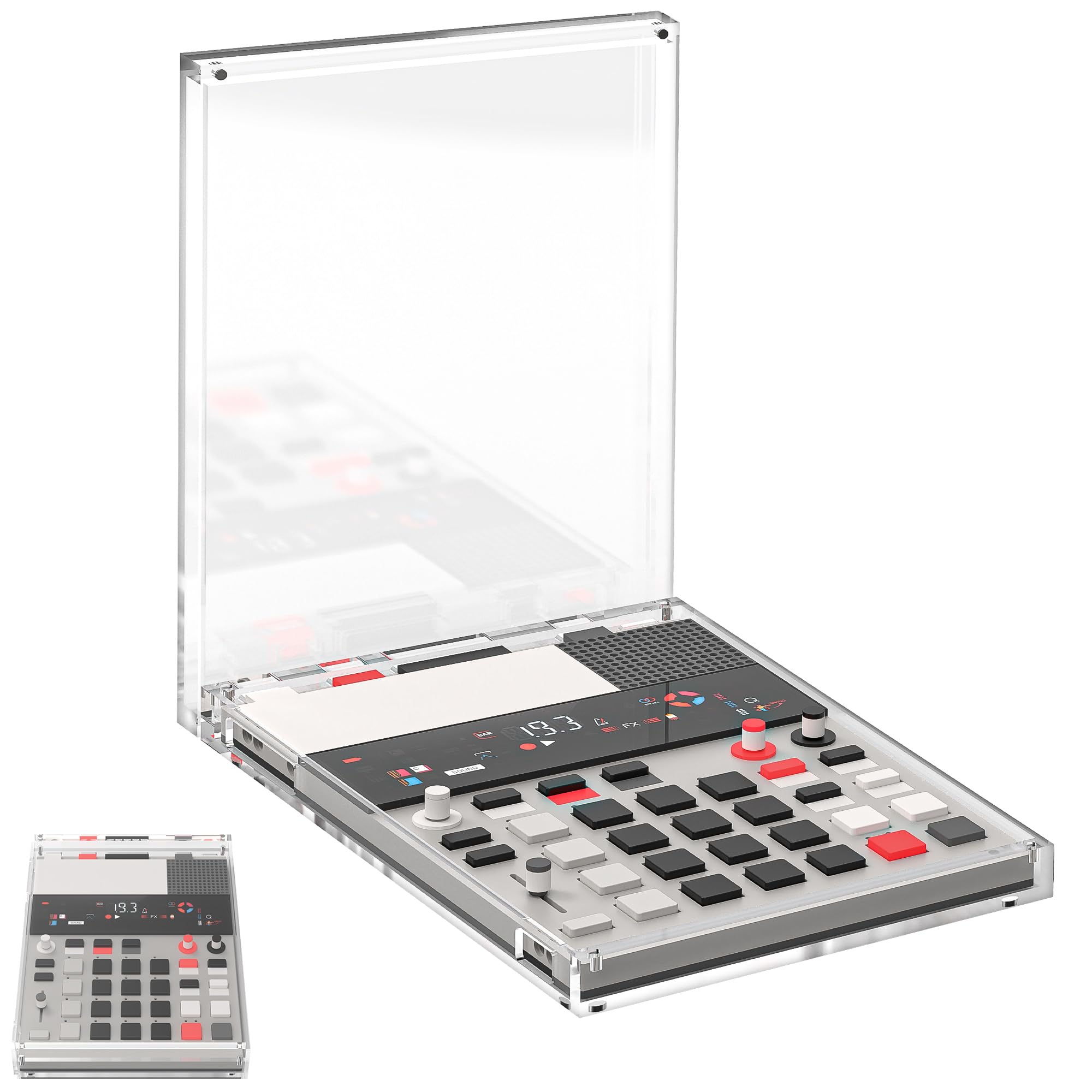 

Geekria Audio Sampler Clear Acrylic Case Protector with Magnetic Dust Cover Compatible with Teenage Engineering II and Midcentury Samplers Closure,