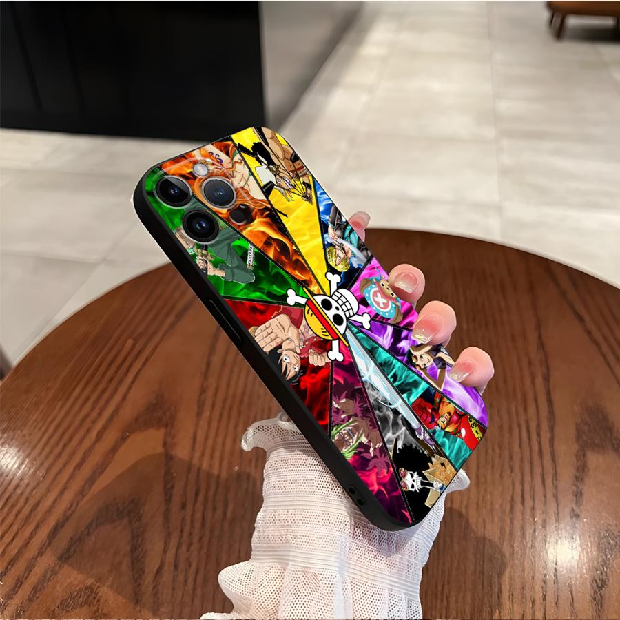 One Piece Luffy Anime Black Soft Phone Cover Case for iPhone XR 7 8 13 12 11 17 Pro Max 15 16 14 Plus XS Max 17Air