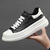 Men Genuine Leather Casual Shoes White Flat Skate Platform Shoes Street Cool Thick-soled Sneaker