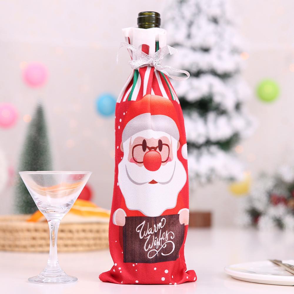 

Creative Christmas Wine Bottle Bags Featuring Adorable Santa Snowman Designs For Festive Holiday Cheer Print Wine Set Elder