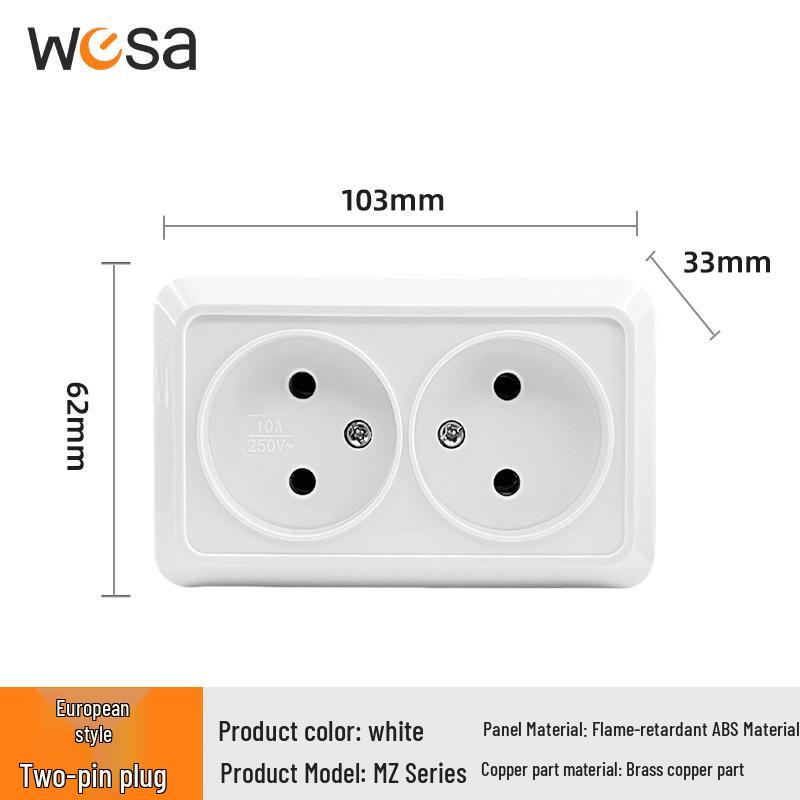European Standard Flame Retardant High-Power Multi-Function Surface-Mounted Industrial Socket Panel