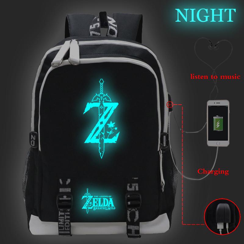 

Легенда о Зельде Принтованная дорожная сумка Порт USB Студенческая школьная сумка Average Size