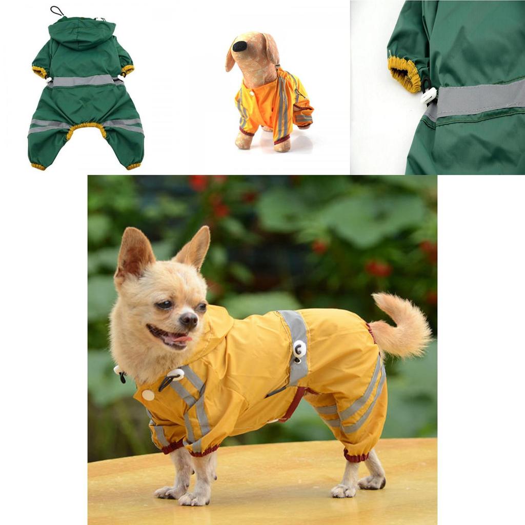 Capa de Chuva Para Cães Com Acabamento Refletor Perfeita Para Raças Pequenas Uso Primavera Verão