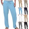 Men's Casual Loose And Comfortable Casual Pants Cotton Linen Buttons Trousers