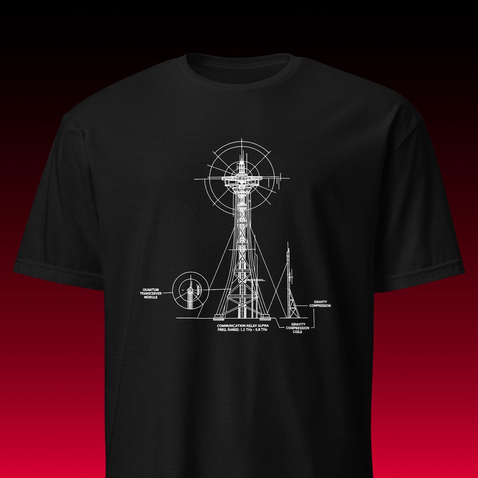 Quantum Schematic | Sci-Fi Engineering | Blueprint Aesthetic & Space Tee 2XL