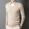 Men's V-Neck Argyle Sweater – Thick, Warm Knit Ideal for Autumn and Winter