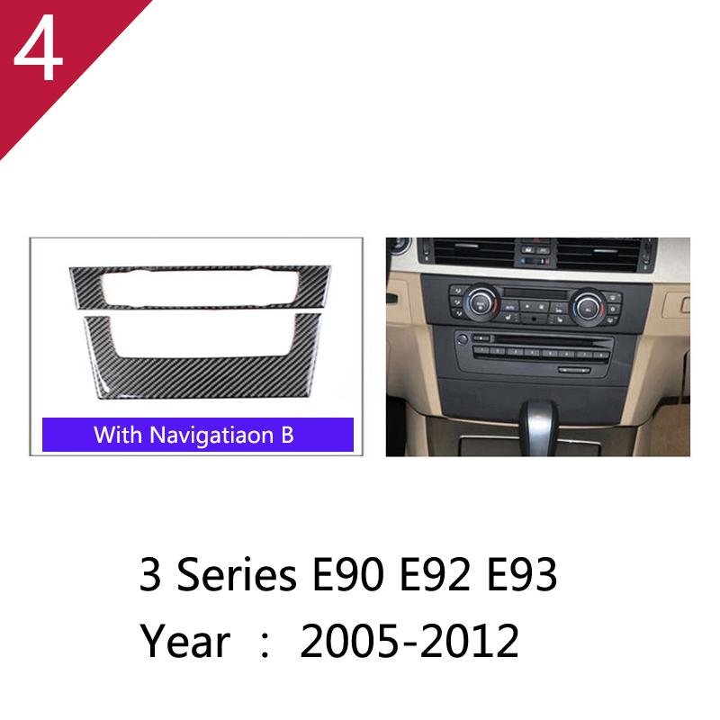 Carbon Fiber Gear Shift Panel Trim Sticker for BMW 3 Series E90 E92 E93 2005-2012 Car Inner Center Control Decorative Accessory