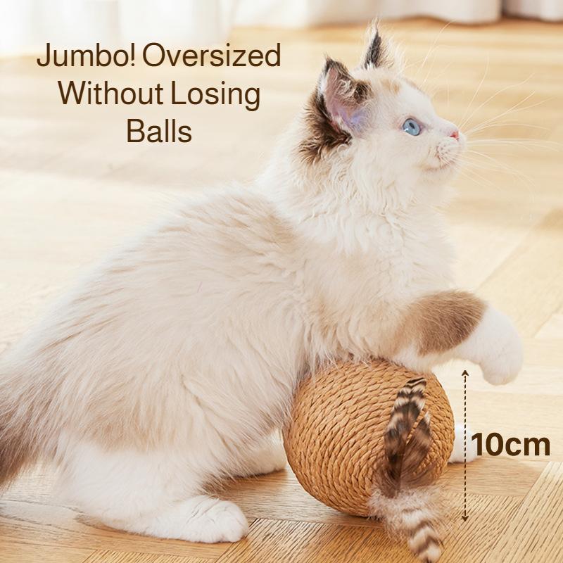 8/10CM Interactive Sisal Cat Scratching Ball Toy For Kitten Teeth Cleaning Anti Bite Cat Ball Sounding Toy Pet Supplies